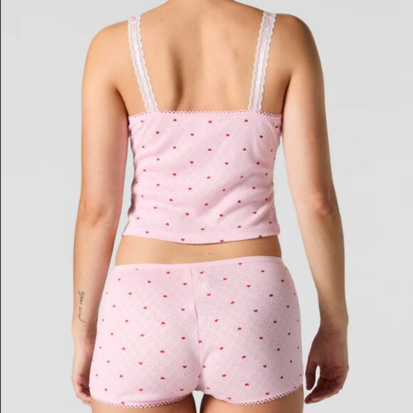 Urban Planet Printed Pointelle Knit PJ Set - Picture 2 of 6